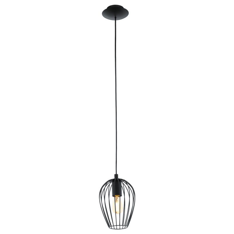 Pendul vintage EGLO NEWTOWN, E27, 1 x 60 W, Ø160 mm, Negru