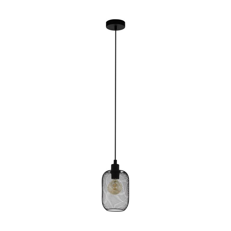 Pendul vintage EGLO WRINGTON, E27, 1 x 60 W, Ø150 mm, Negru