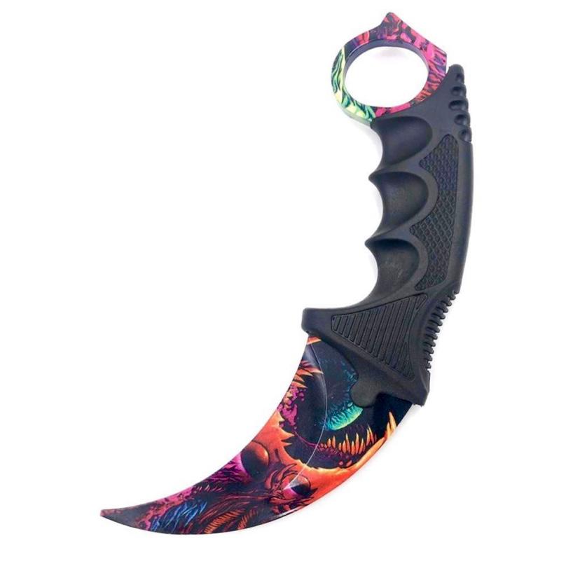 Cutit Karambit Red Flame Dragon pentru antrenament, fara tais si varf bontuit, rosu