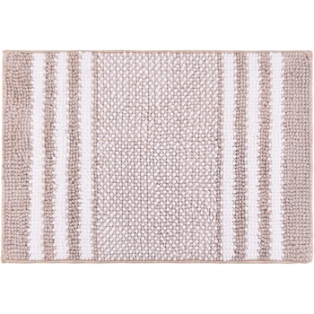 Covoras baie Kring Chenille, 1600 gsm, 50x80 cm, Bej/Alb Covoras baie Kring Chenille, 1600 gsm, 50x80 cm, Bej/Alb