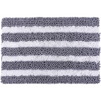 Covoras baie Kring Deep Stripe, 1800 gsm, 50x80 cm, Ablastru inchis/Alb