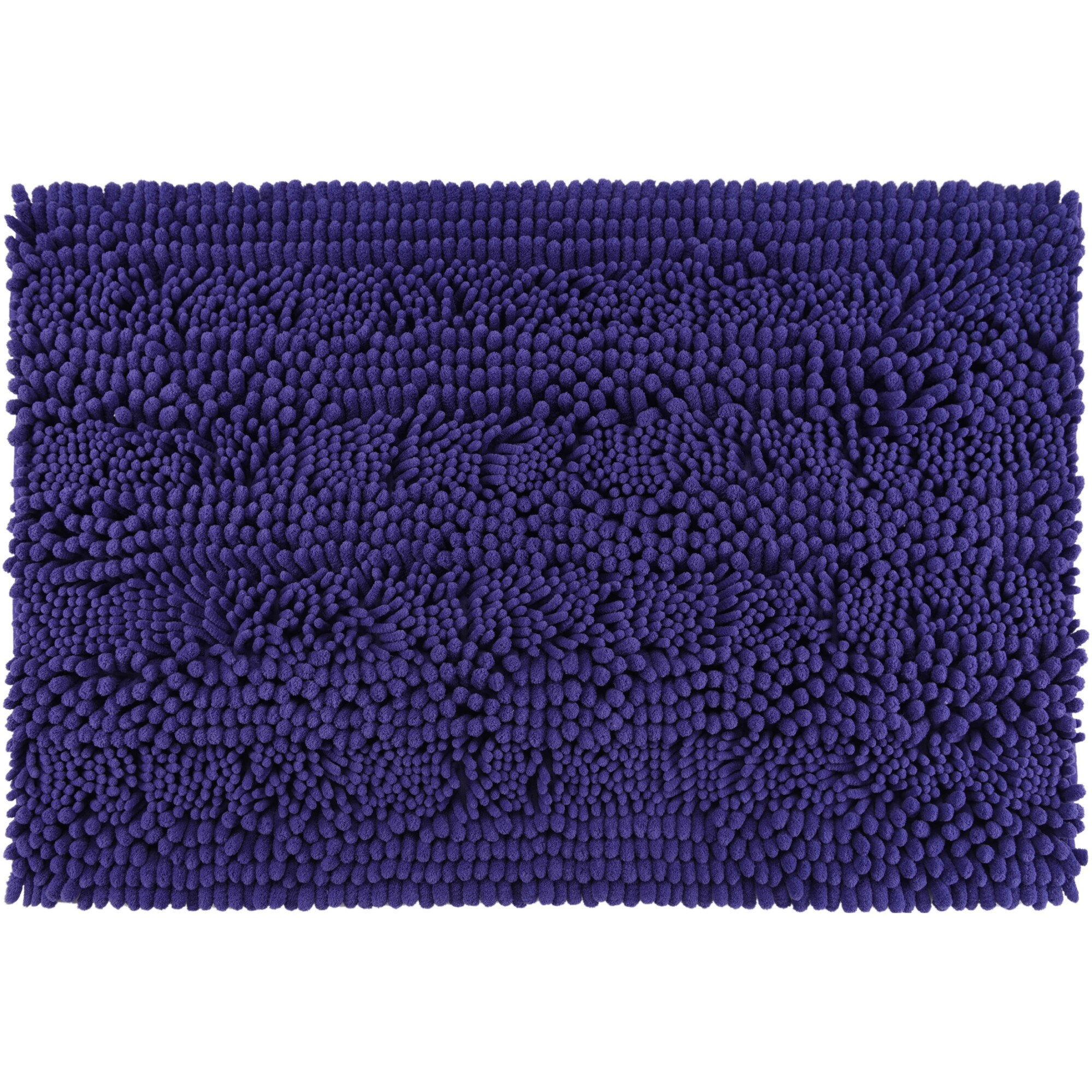 Covoras baie Kring Thick Stripe, 1800 gsm, 50x80 cm, Albastru inchis