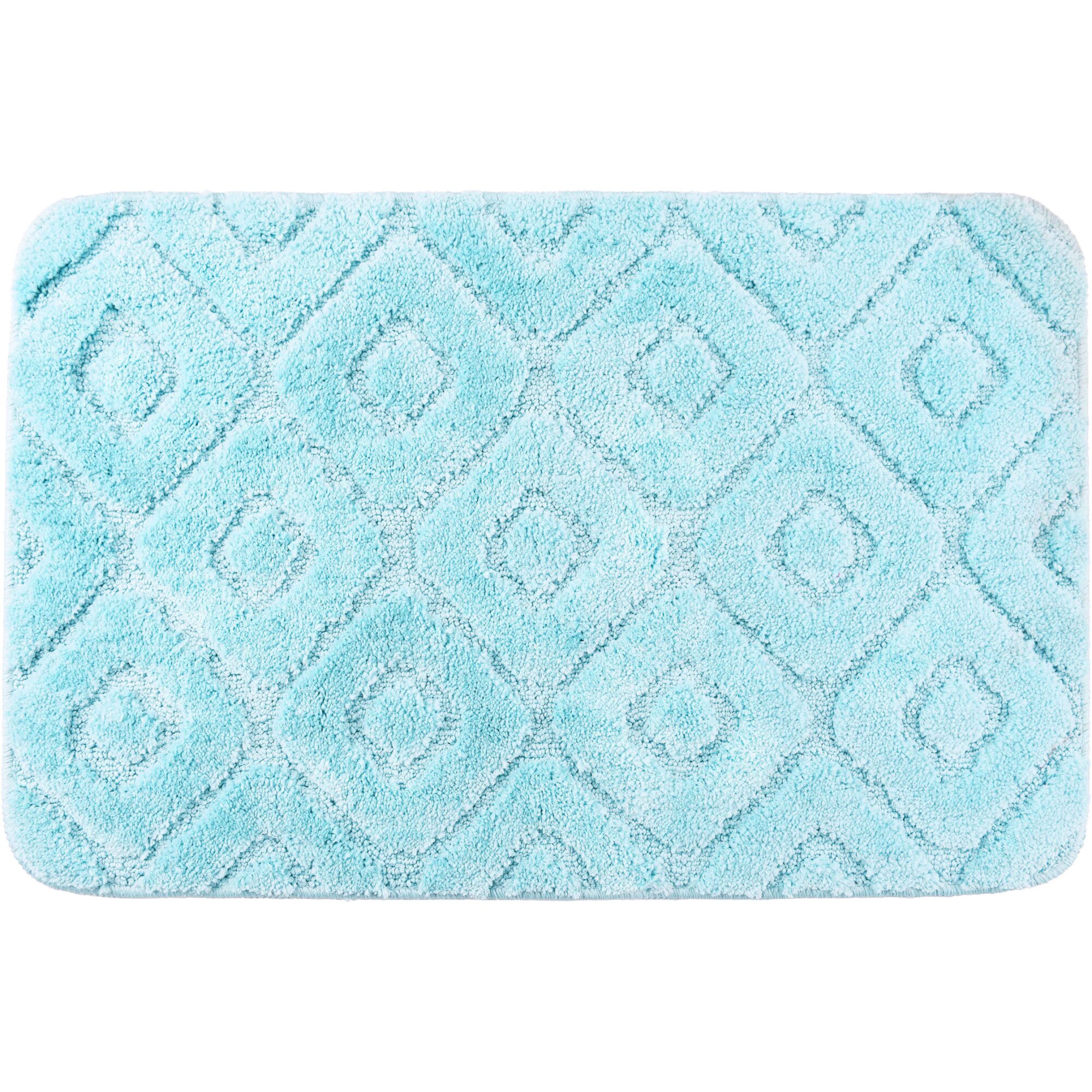 Covoras baie Kring Diamond, 1650 gsm, 50x80 cm, Albastru deschis