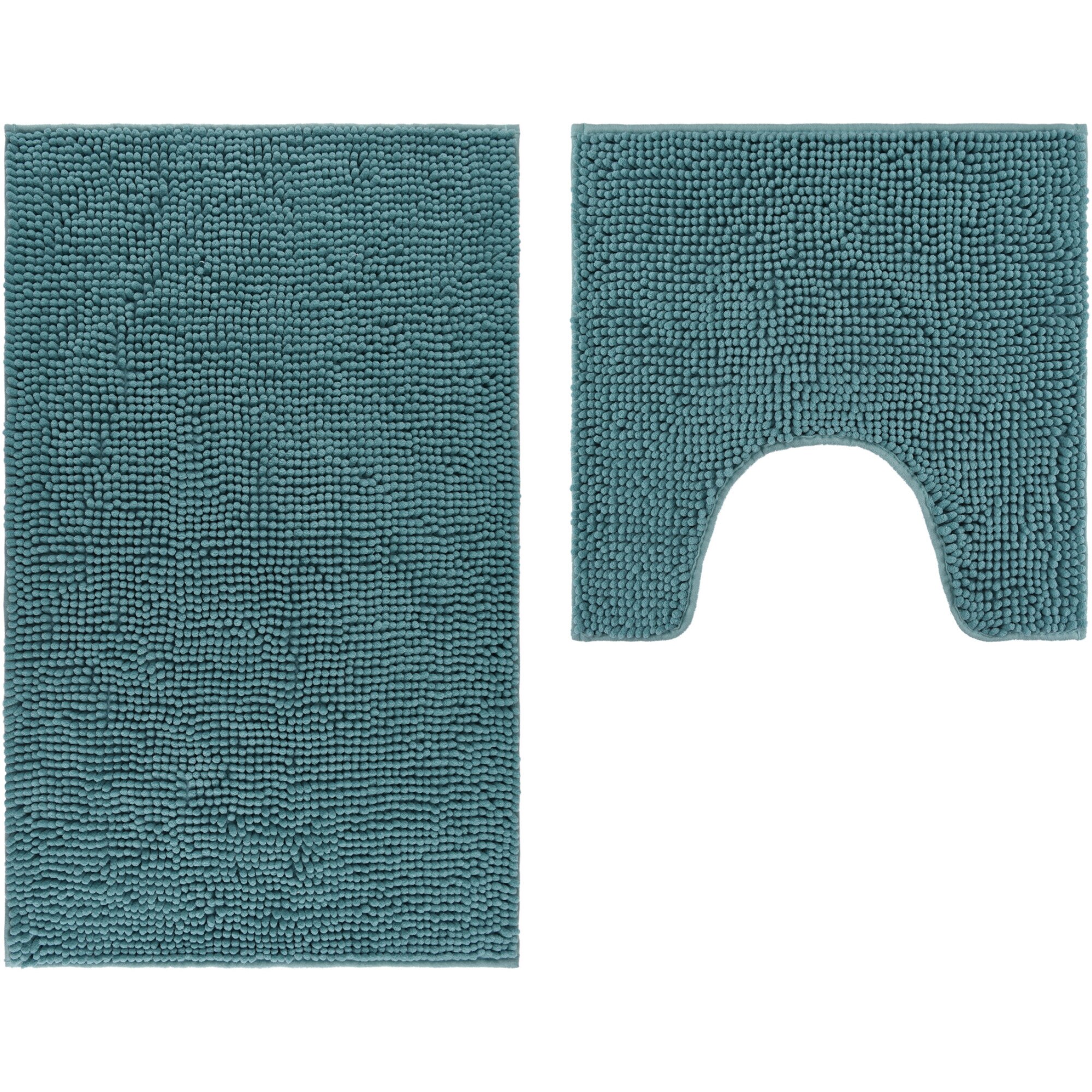 Set 2 covorase de baie Kring Thin Stripe, 1100 gsm, 50x80 cm, 50x48cm, Albastru marin