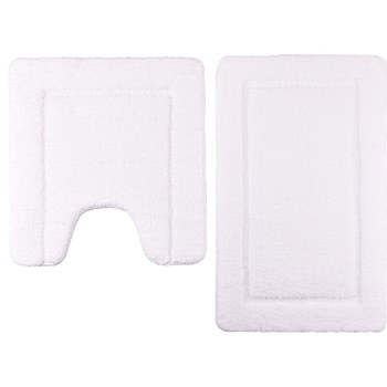 Set 2 covorase de baie Kring Confort, 1850 gsm, 50x80 cm, 50x48cm, Alb Set 2 covorase de baie Kring Confort, 1850 gsm, 50x80 cm, 50x48cm, Alb