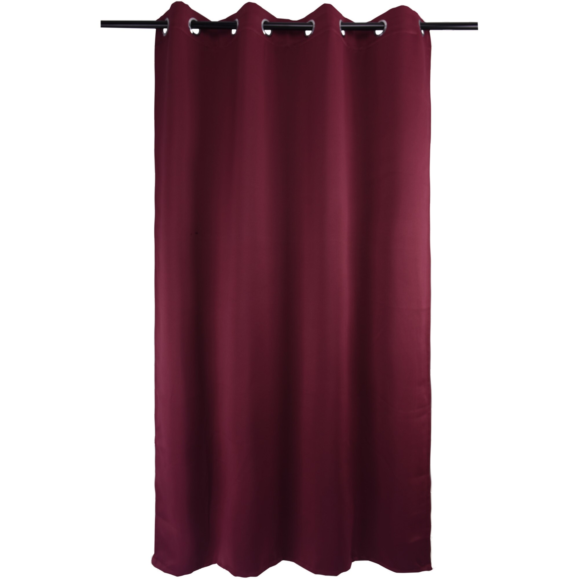 Set draperii Black-out Kring Selected, 2 * 140x245 cm, 100% Poliester, 210 gsm, prindere pe inele, Bordeaux
