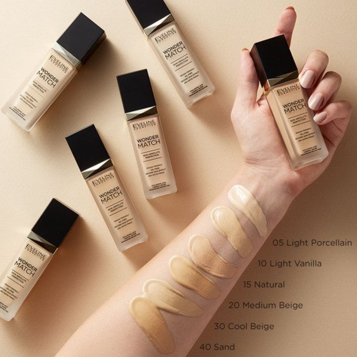 Фон дьо тен Eveline Cosmetics, Wonder Match, 05 Light Porcelain, 30 мл