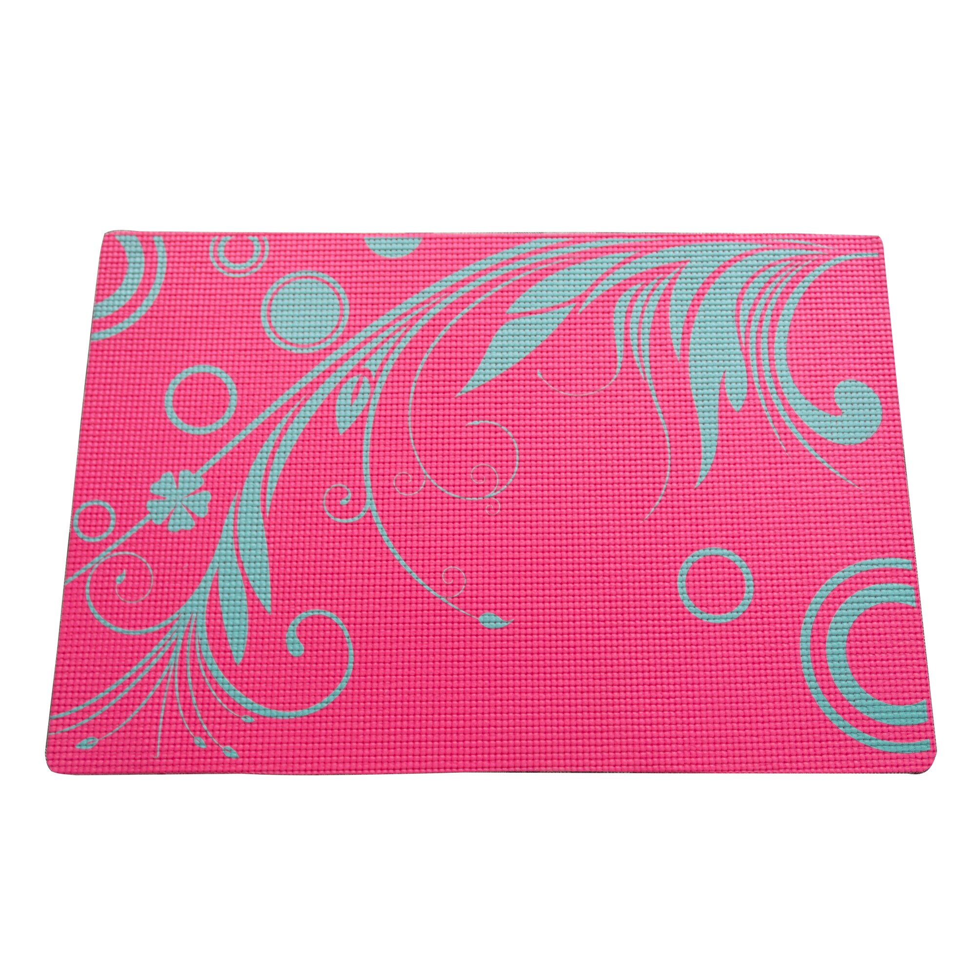 Covoras baie, tip antialunecare, 60x40cm, gramaj 200g, poliester, culoare roz aprins, model ramuri