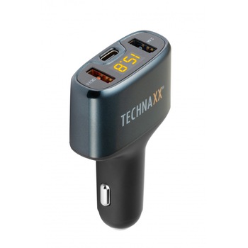 Incarcator auto 15W TECHNAXX QC3.0 si USB-C, DC 12V - 24V, negru Incarcator auto 15W TECHNAXX QC3.0 si USB-C, DC 12V - 24V, negru