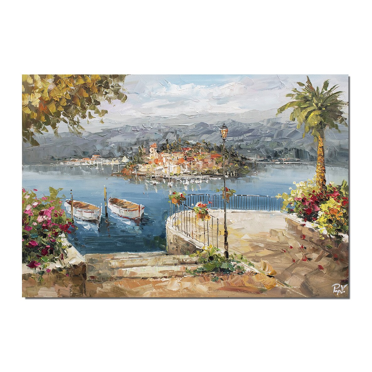 Tablou pictat manual, Artnova - Colt de rai (6) - 100x70cm pictura ulei pe panza in cutit efect 3D