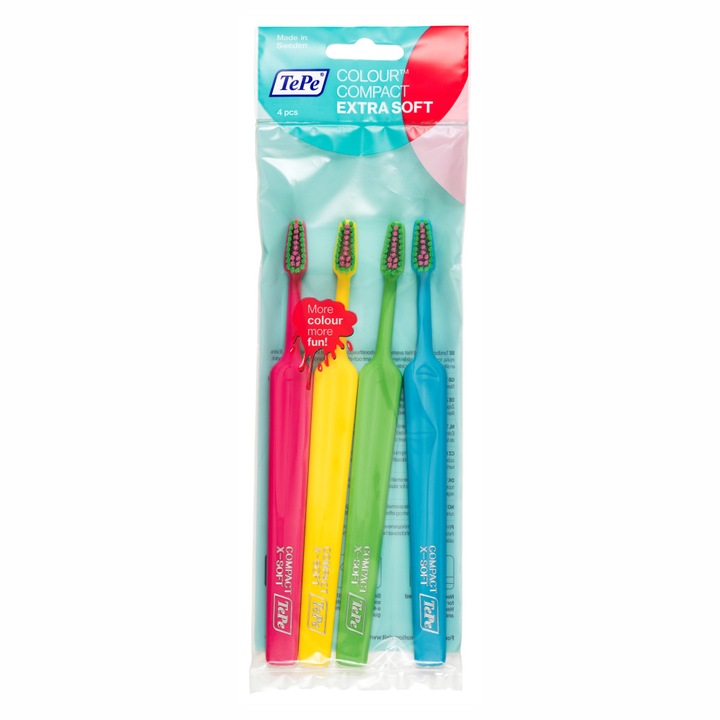 4 db-os fogkefe készlet, TePe Color Compact, extra puha