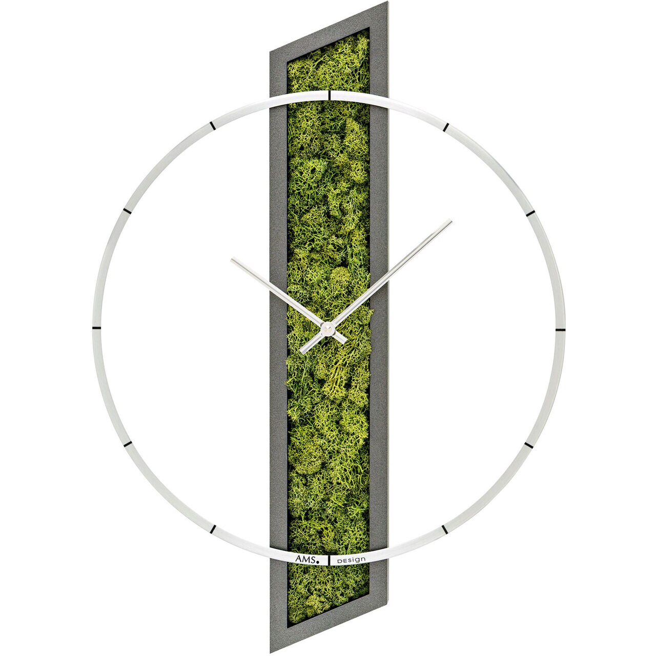 Ceas de perete AMS 9605, Quartz, Gri, Analogic, Modern