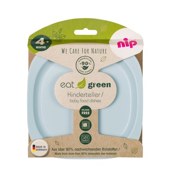 Set 2 farfurii pentru mancarea copiilor nip Eat Green 37068 Set 2 farfurii pentru mancarea copiilor nip Eat Green 37068