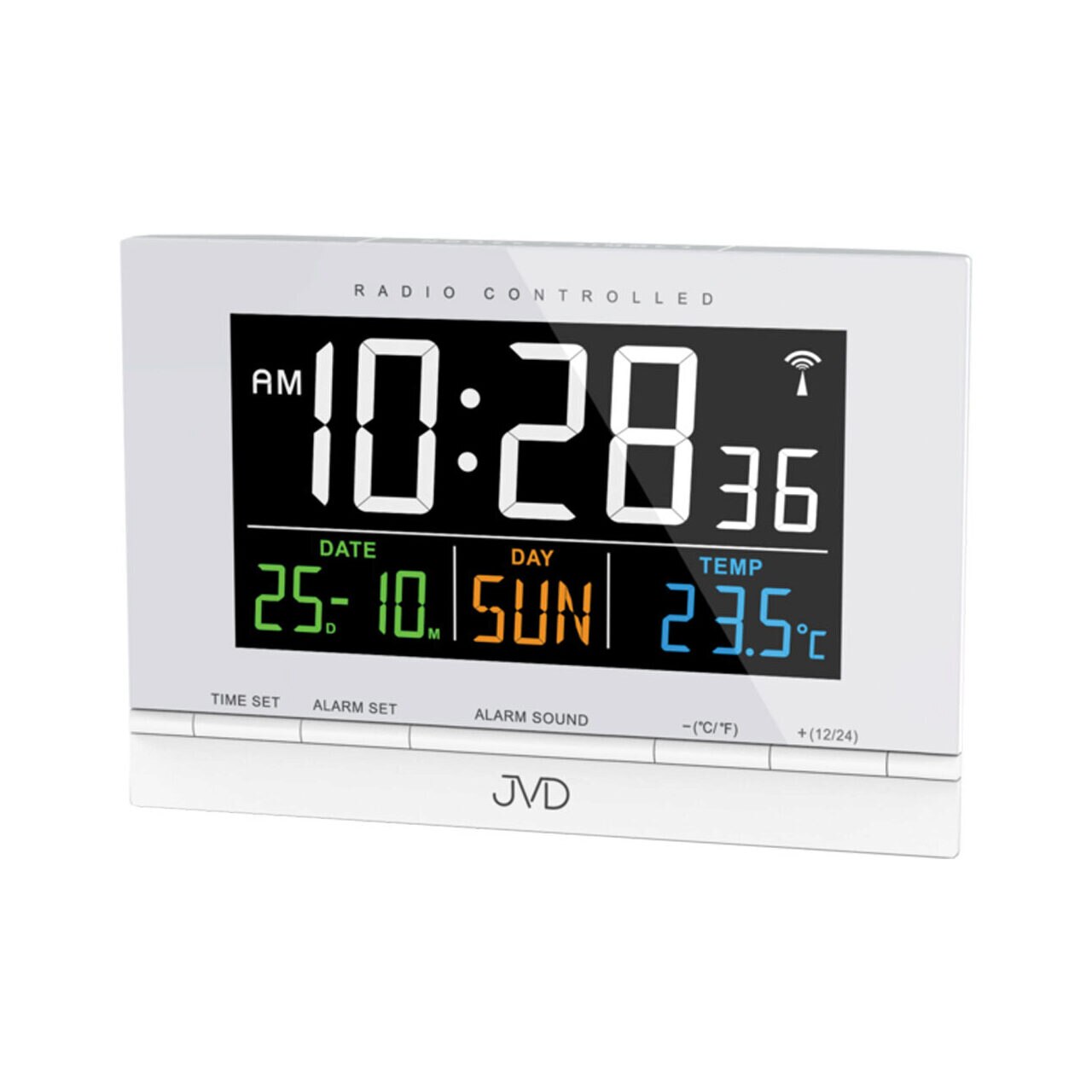 Ceas de masa JVD RB9302.1, Quartz, Negru, Digital, Modern