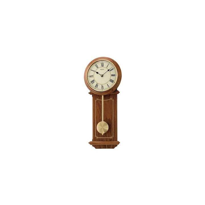 Стенен часовник Seiko QXC213B, кварцов, кремав, аналогов, класически
