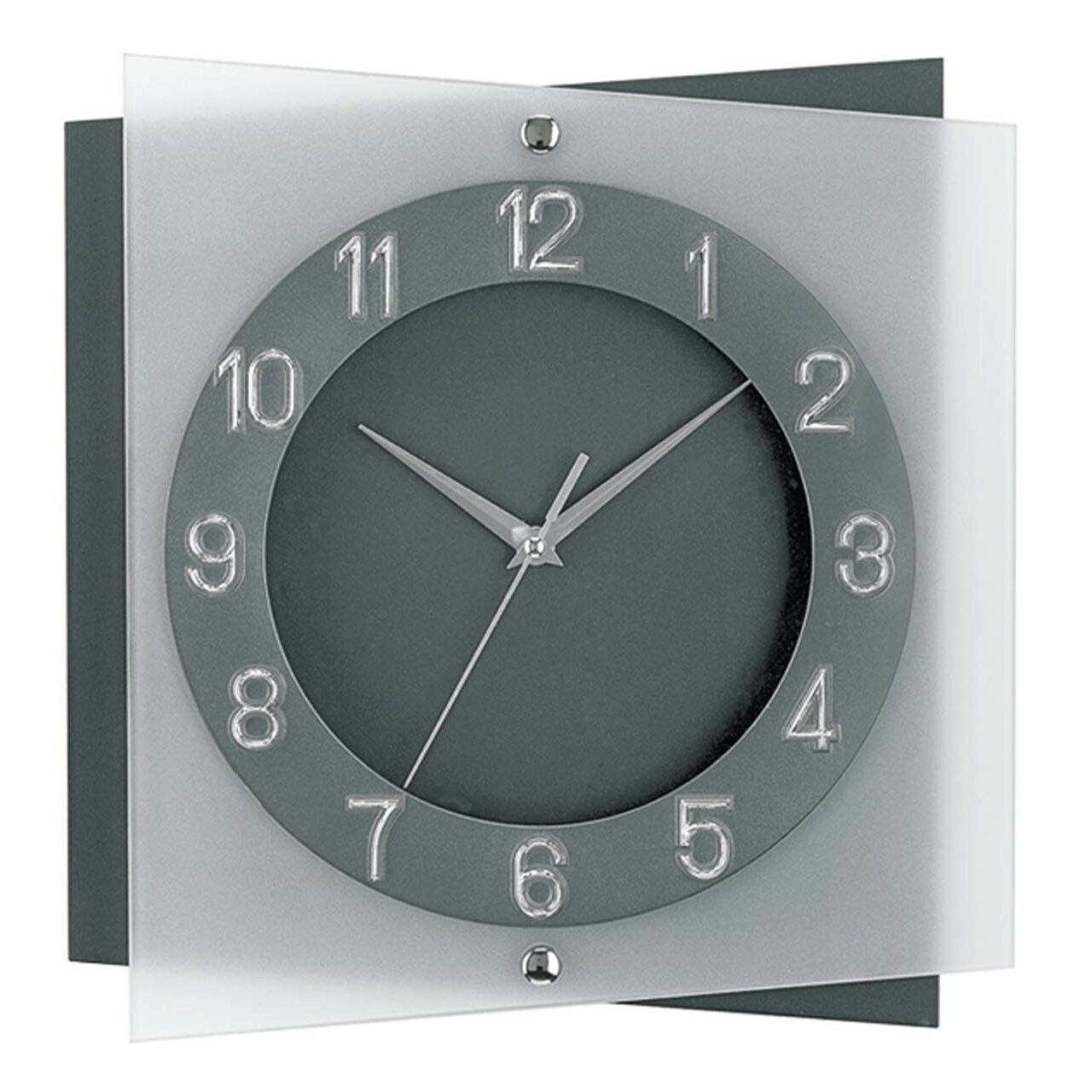 Ceas de perete AMS 9323, Quartz, Gri, Analogic, Modern