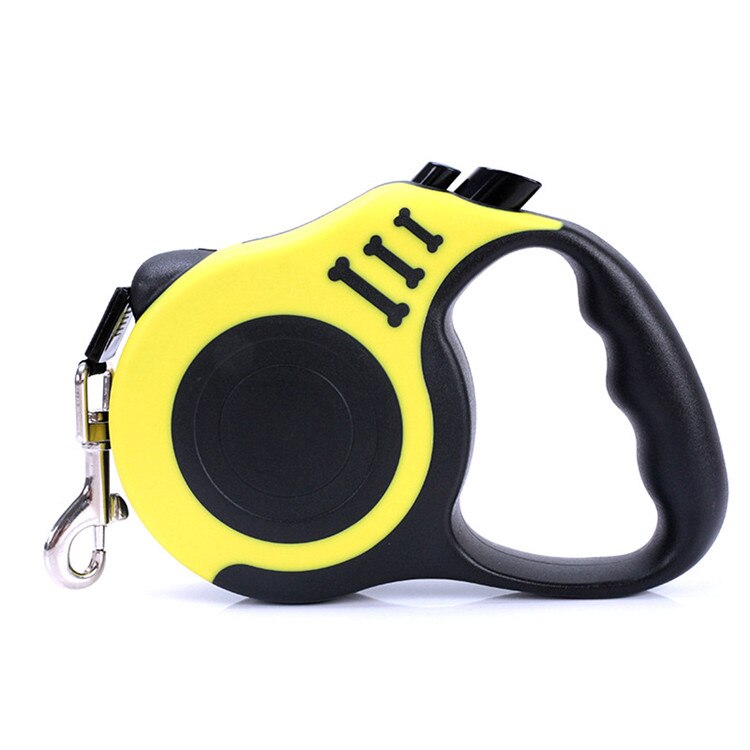 Lesa Retractabila eOptima® 510, Caini si Pisici, Snur Tip Banda, Lungima Maxima 5 m, Opritor, Greutate Maxima 15 Kg, WenJie, Galbena