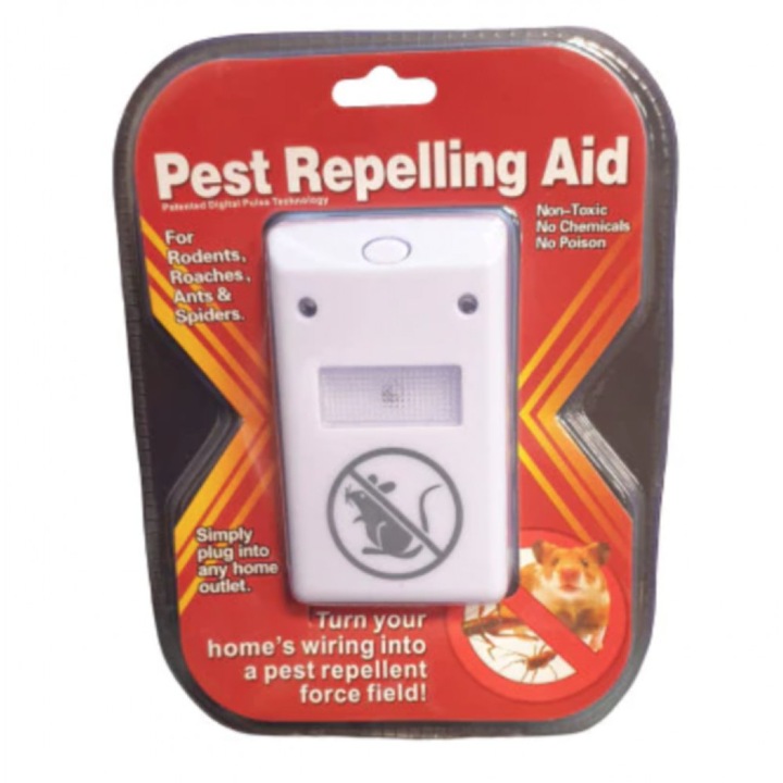 Уред против гризачи eOptima® 31LJ, ултразвуков, против мишки, против плъхове, нетоксичен, без химикали, 220V щепсел, Pest Reject, SUN, бял