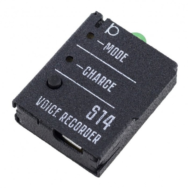 Minidictafon Soroka 14E, 28 x 22.5 x 9.7 mm, Negru