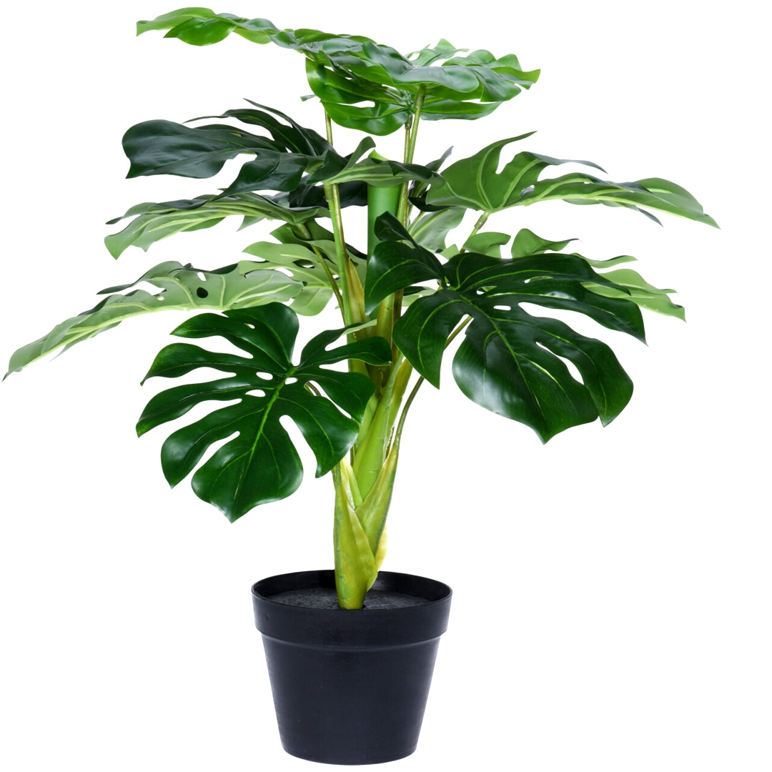 Planta artificiala in ghiveci, Monstera deliciosa, inaltime 60 cm