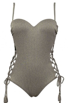 Costum de baie pentru femei SIeLEI RX52, Negru/Bej Costum de baie pentru femei SIeLEI RX52, Negru/Bej