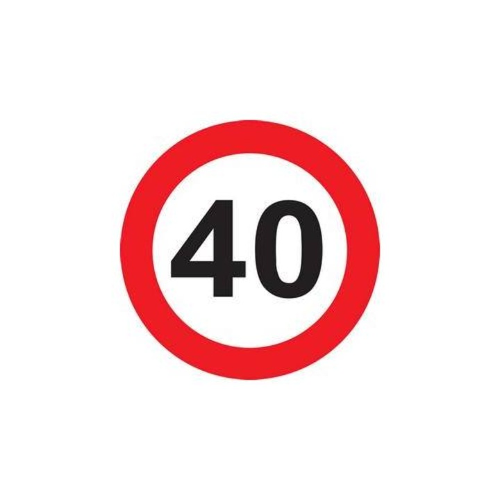 Sebességkorlátozó Szülinapi Tábla - 40-es 40 Cm