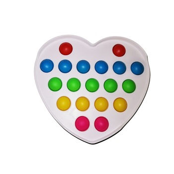 Jucarie antistres, Pop it, plastic, inima, 12 cm, alb Jucarie antistres, Pop it, plastic, inima, 12 cm, alb
