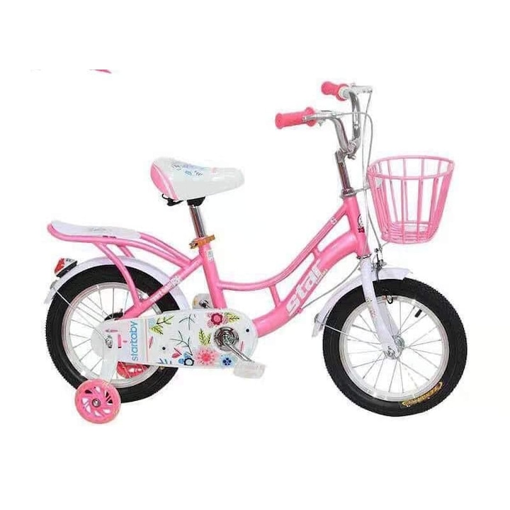 Детски велосипед Go Kart Mia-Mia 16 инча, метална кошница, помощни колела с led
