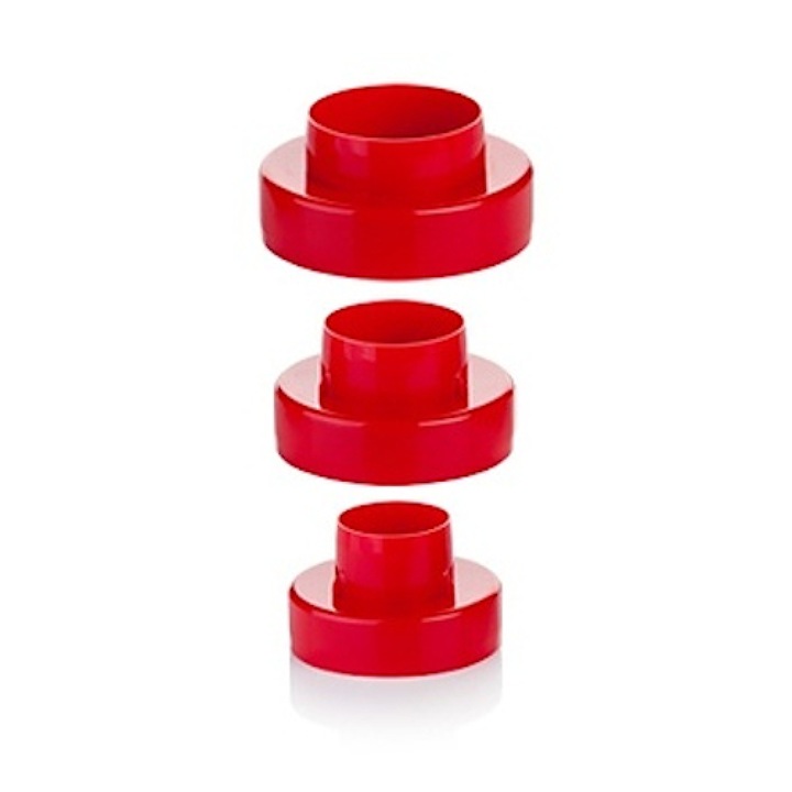 Tescoma комплект кръгли форми за торта, пластмаса, 3,5x4,5x5,5 см, червен, 3 бр