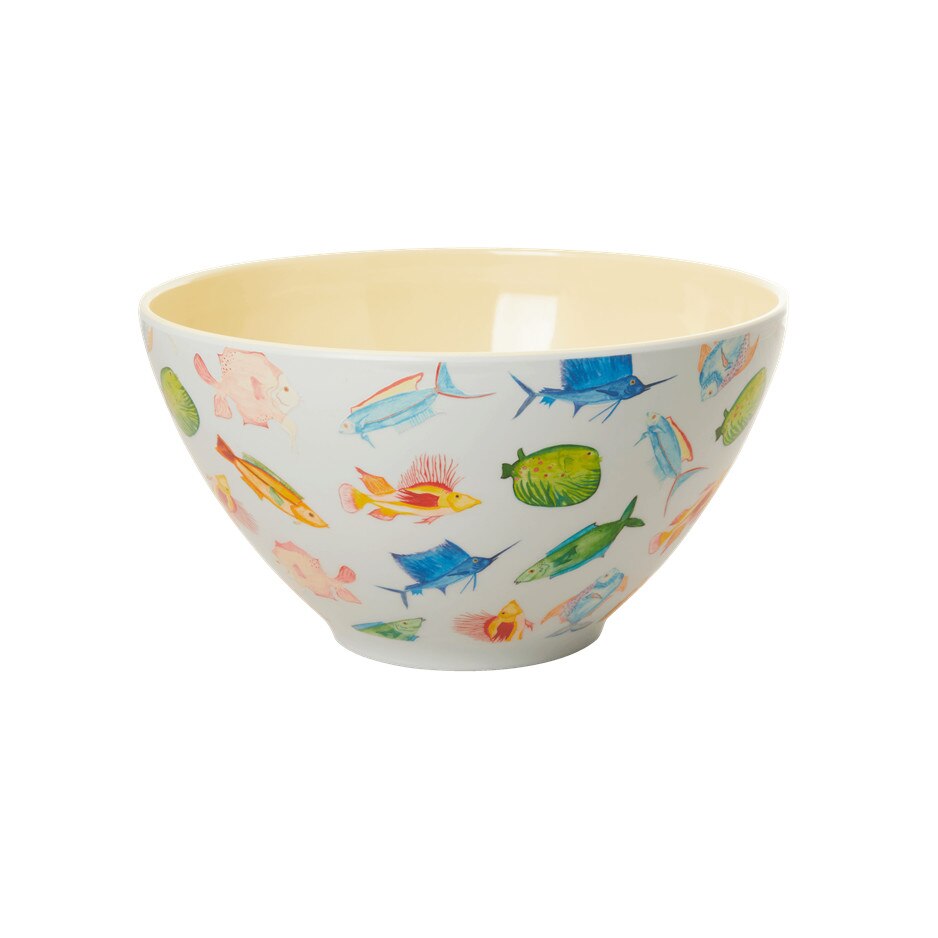 Bol Rice Din Melamina Cu Model Pesti 26.5cm