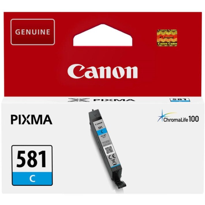 Cartus cerneala Canon Cyan CLI-581 C CLI-581 C, Cyan ink tank, pentru TS6150/TS8150/TS9150/TR7550/TR8550, capacitate 259 pagini OEM:2103C001AA