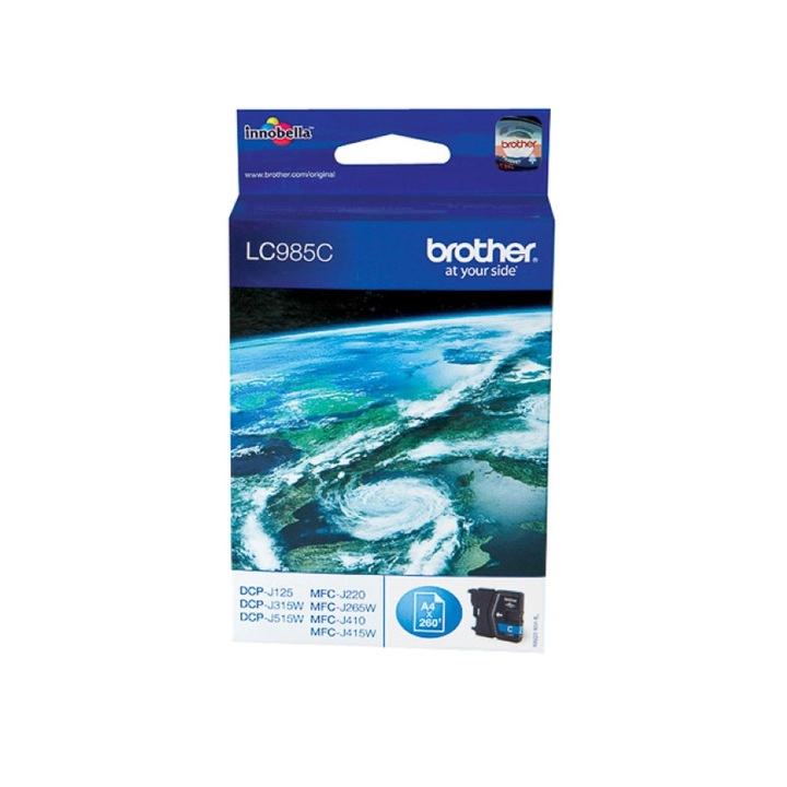 Brother Cyan LC985C tintapatron DCP-J125 / DCP-J140W / DCP-J315W / DCP-J515W / MFC-J220 / MFC-J265W / MFC-J410 / MFC-J415W, 260 oldal OEM:LC985CC