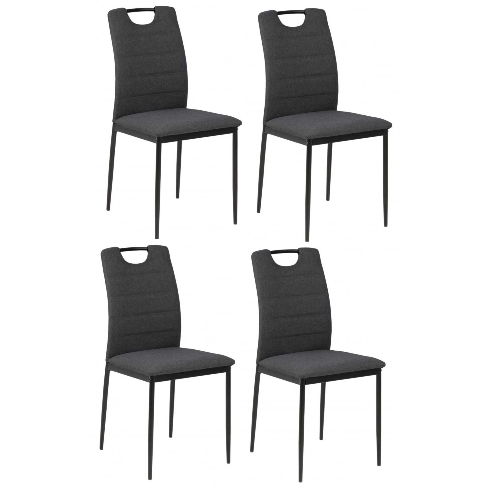 Set 4 scaune sufragerie Sani Dia damasc,Gri inchis