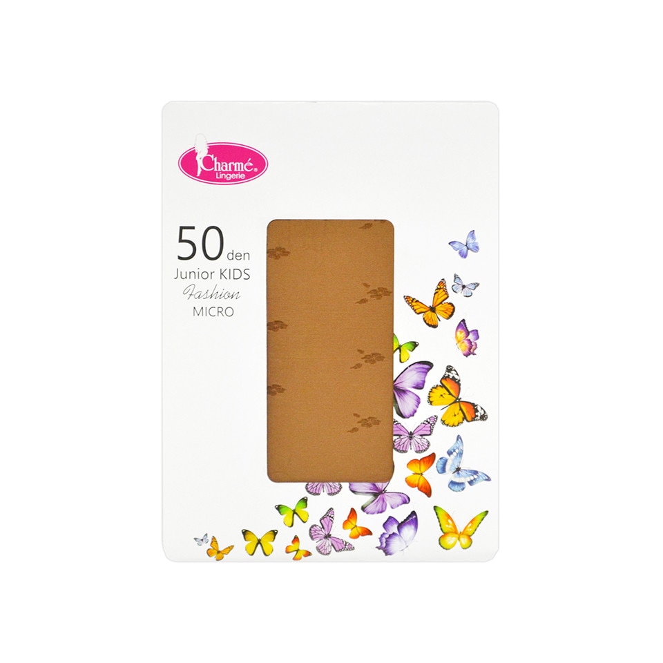 Dres copii JUNIOR KIDS 50 DEN FLOARE,Charme,Bej,10-13 Ani