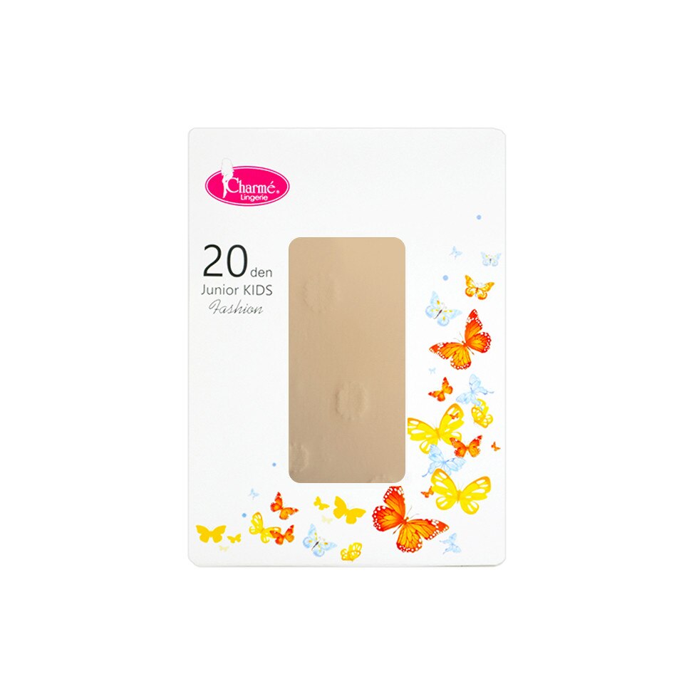 Dres 20 DEN, fete, Charme Junior KIDS, cu crizanteme, Bej, Bej, 98-110 CM