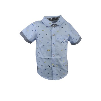 Camasa cu maneca scurta pentru baieti Happy House JF-1863, Albastru 51269 Camasa cu maneca scurta pentru baieti Happy House JF-1863, Albastru 51269