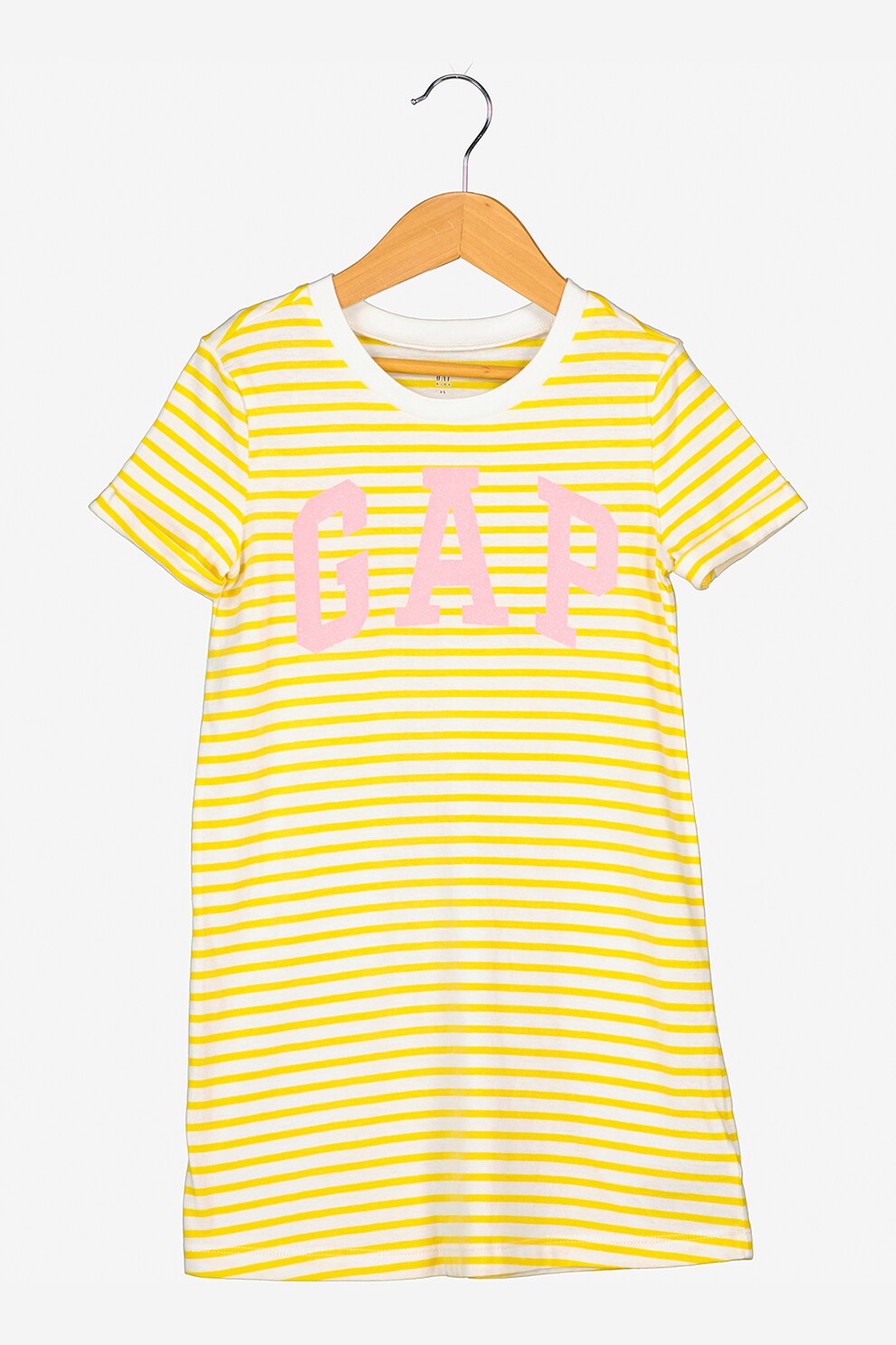 GAP, Rochie tip tricou cu logo, Galben/Alb/Roz