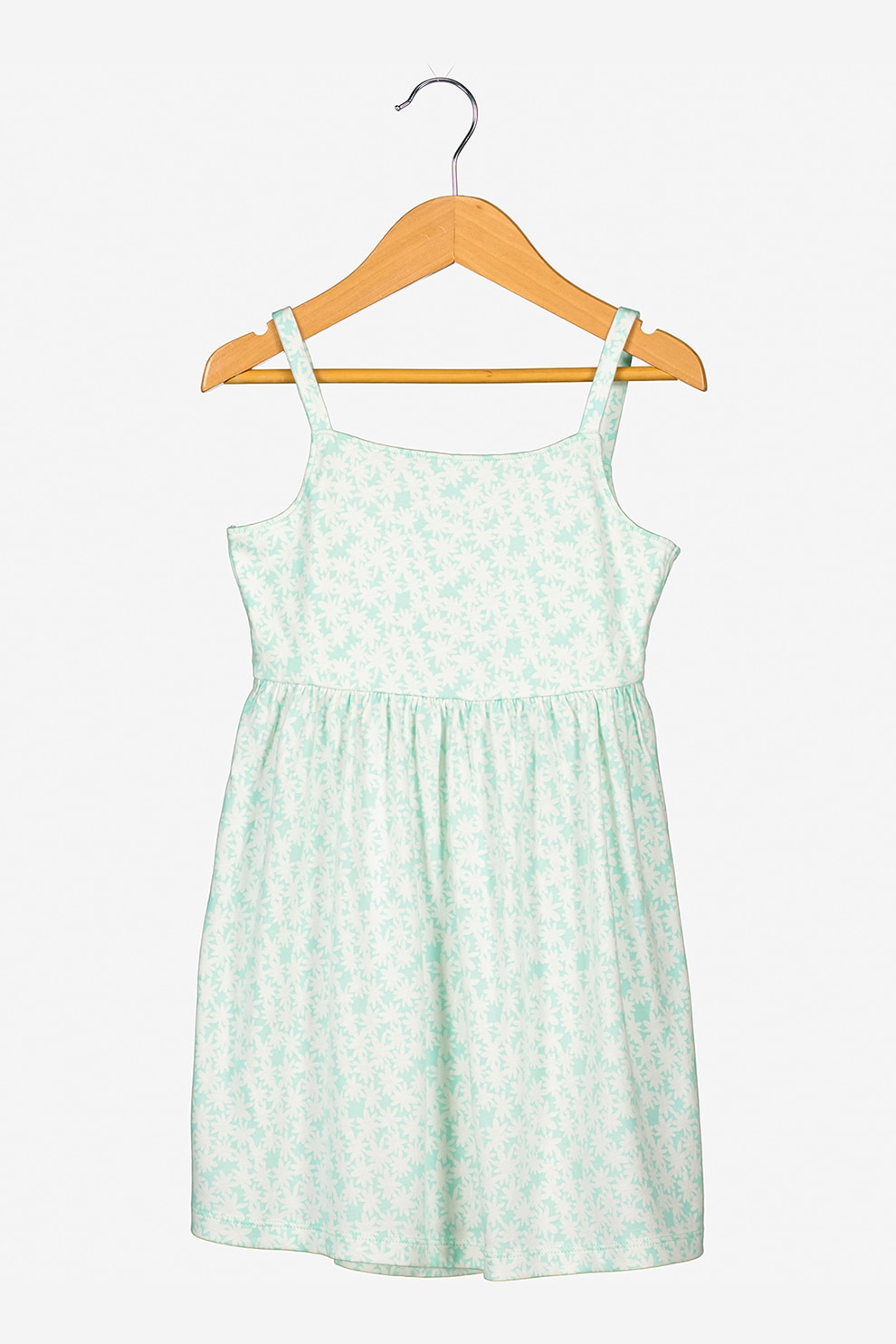 GAP, Rochie din amestec de modal cu imprimeu floral, Verde menta