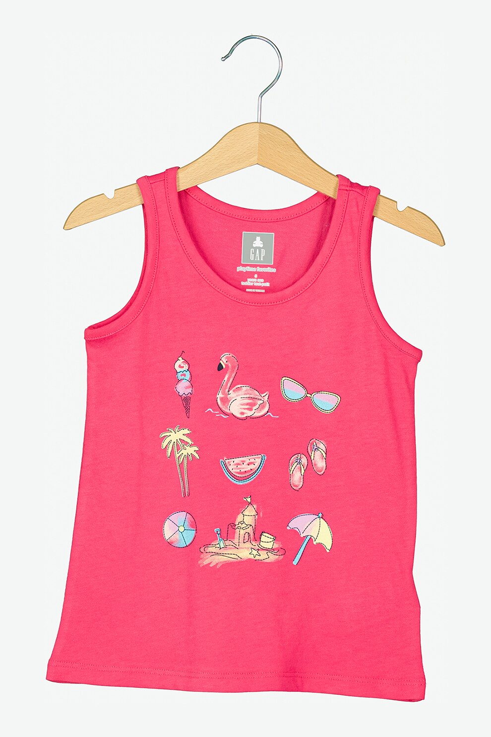 GAP, Top de bumbac cu imprimeu, Fucsia