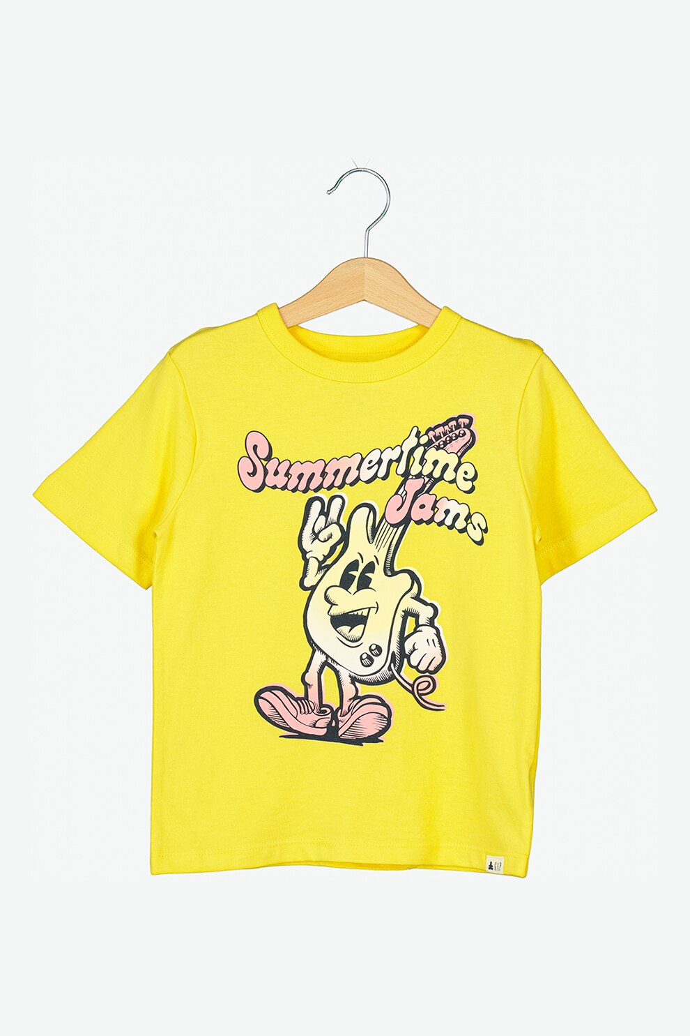 GAP, Tricou de bumbac organic cu imprimeu grafic, Galben