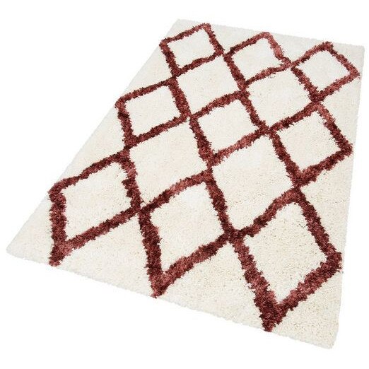 Covor Shaggy Sonata by my home 80 x 150 cm, rosu/alb