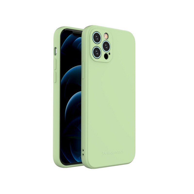 Husa Spate Silicon Wozinsky Compatibil Cu iPhone 12 Pro, Silicon Soft, Protectie La Camera, Verde