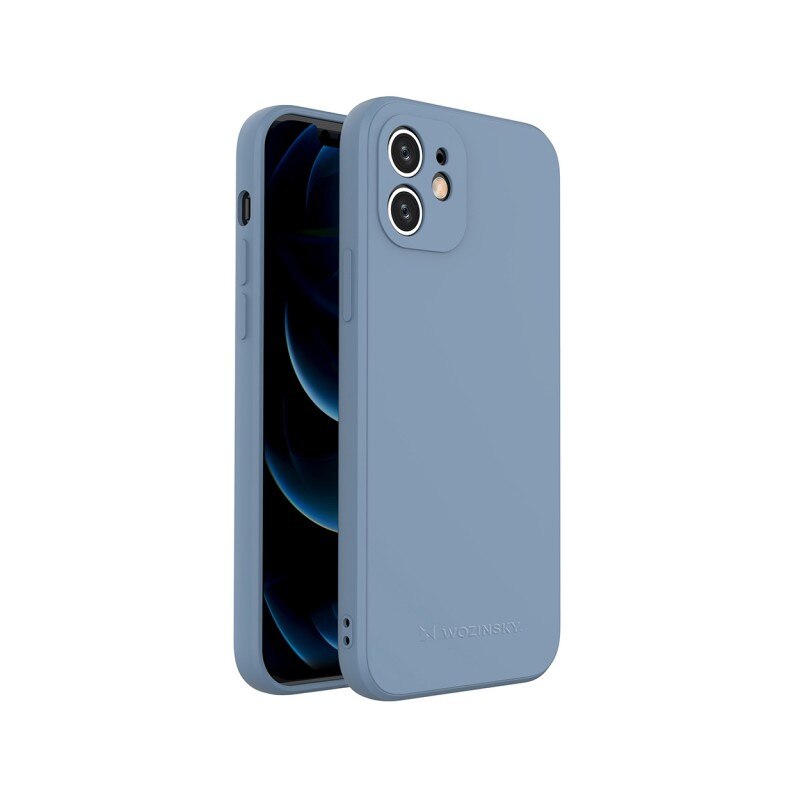 Husa Spate Silicon Wozinsky Compatibil Cu iPhone 12, Silicon Soft, Protectie La Camera, Albastru