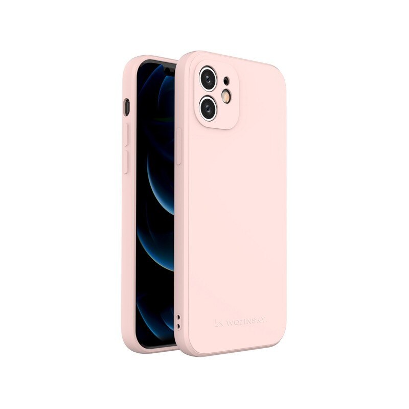 Husa Spate Silicon Wozinsky Compatibil Cu iPhone 12, Silicon Soft, Protectie La Camera, Roz