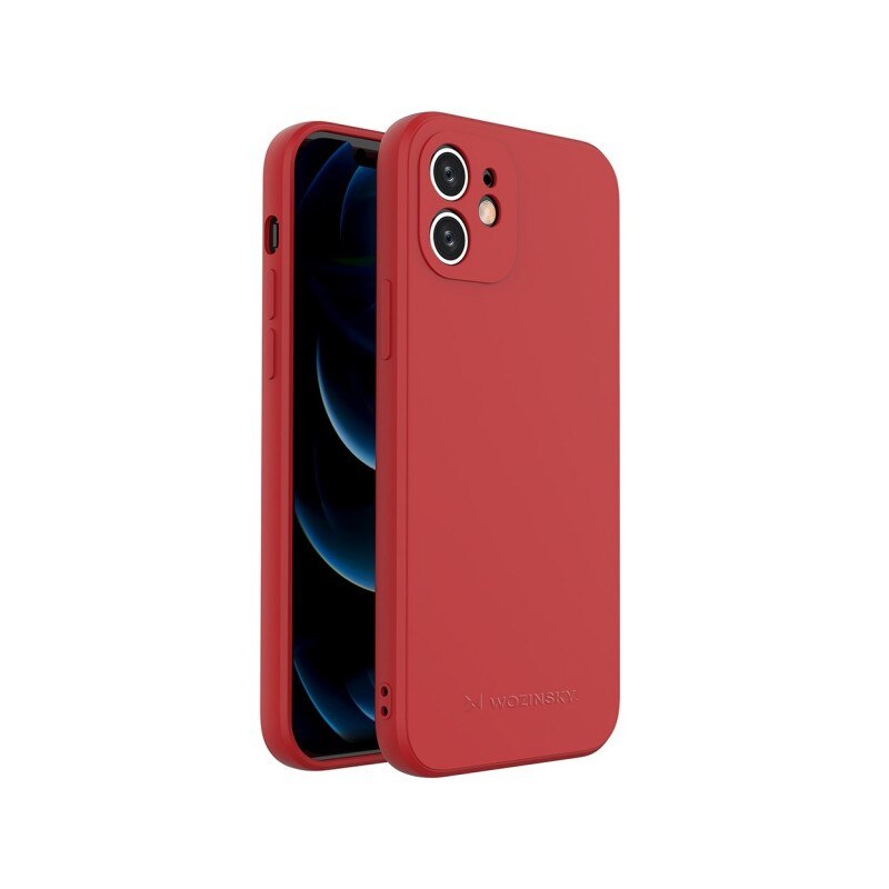 Husa Spate Silicon Wozinsky Compatibil Cu iPhone 12, Silicon Soft, Protectie La Camera, Rosu