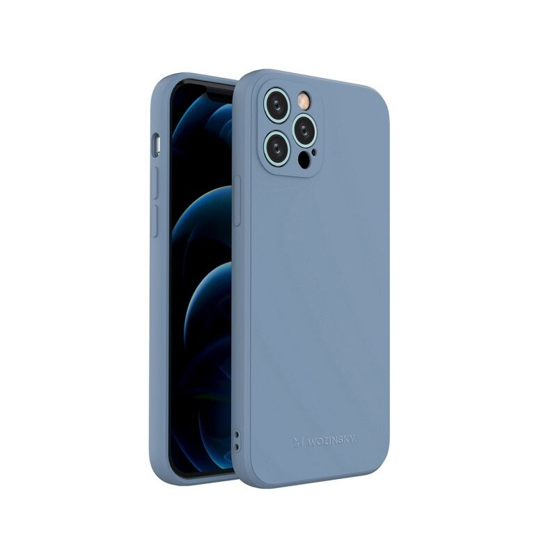 Husa Spate Silicon Wozinsky Compatibil Cu iPhone 12 Pro, Silicon Soft, Protectie La Camera, Albastru
