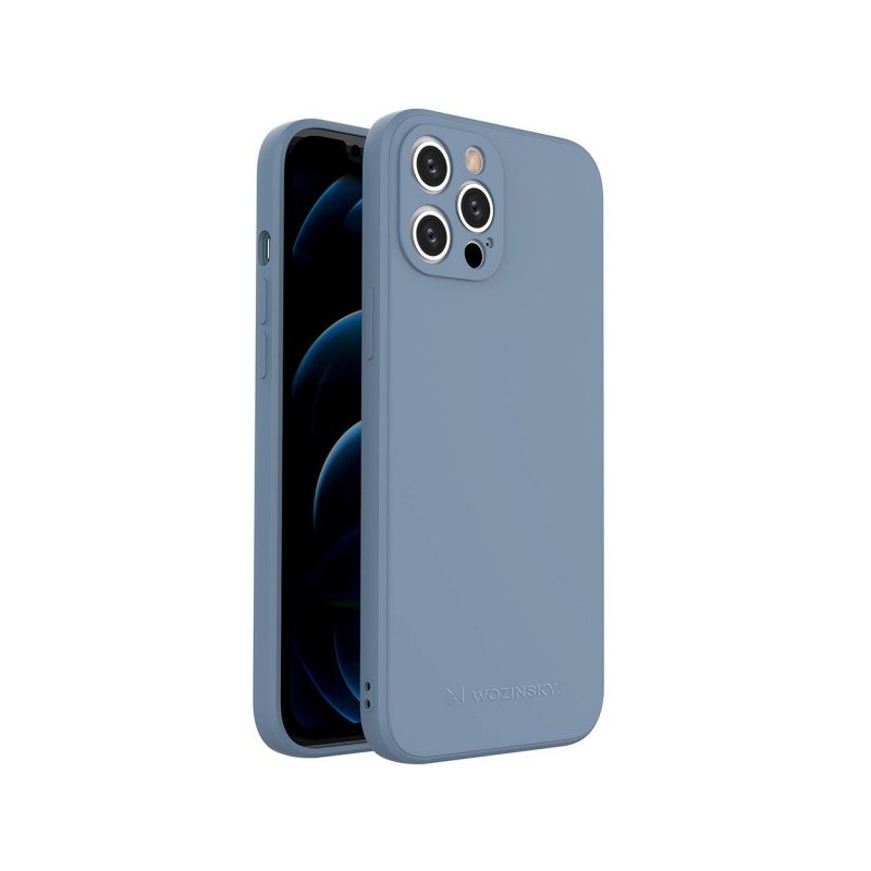 Husa Spate Silicon Wozinsky Compatibil Cu iPhone 12 Pro Max, Silicon Soft, Protectie La Camera, Albastru