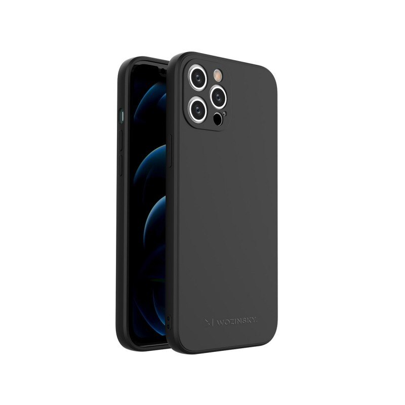 Husa Spate Silicon Wozinsky Compatibil Cu iPhone 12 Pro Max, Silicon Soft, Protectie La Camera, Negru
