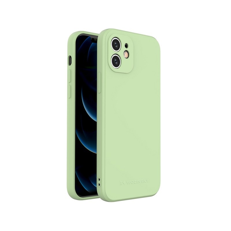 Husa Spate Silicon Wozinsky Compatibil Cu iPhone 12, Silicon Soft, Protectie La Camera, Verde