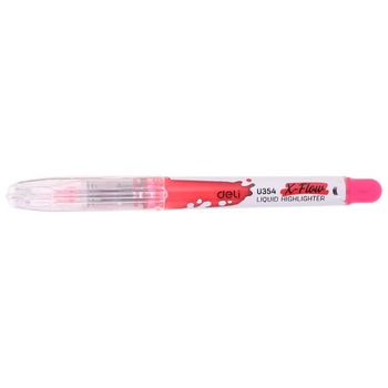 Textmarker Lichid Deli X-Flow, Rosu, Varf Tesit Textmarker Lichid Deli X-Flow, Rosu, Varf Tesit